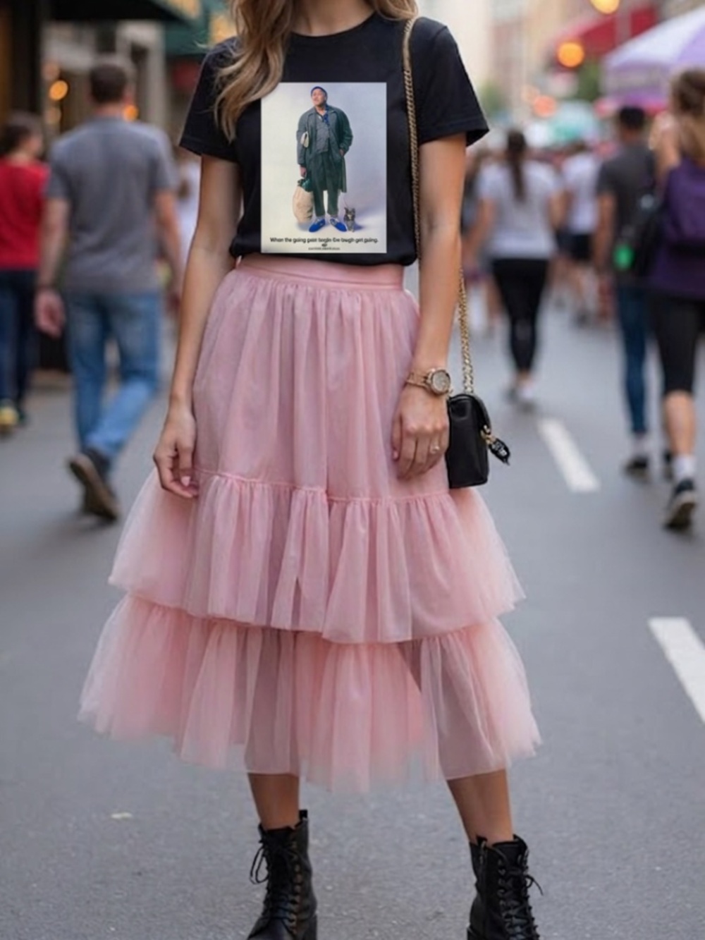 New Balance Graphic Print T-Shirt Top Fun Photo Print